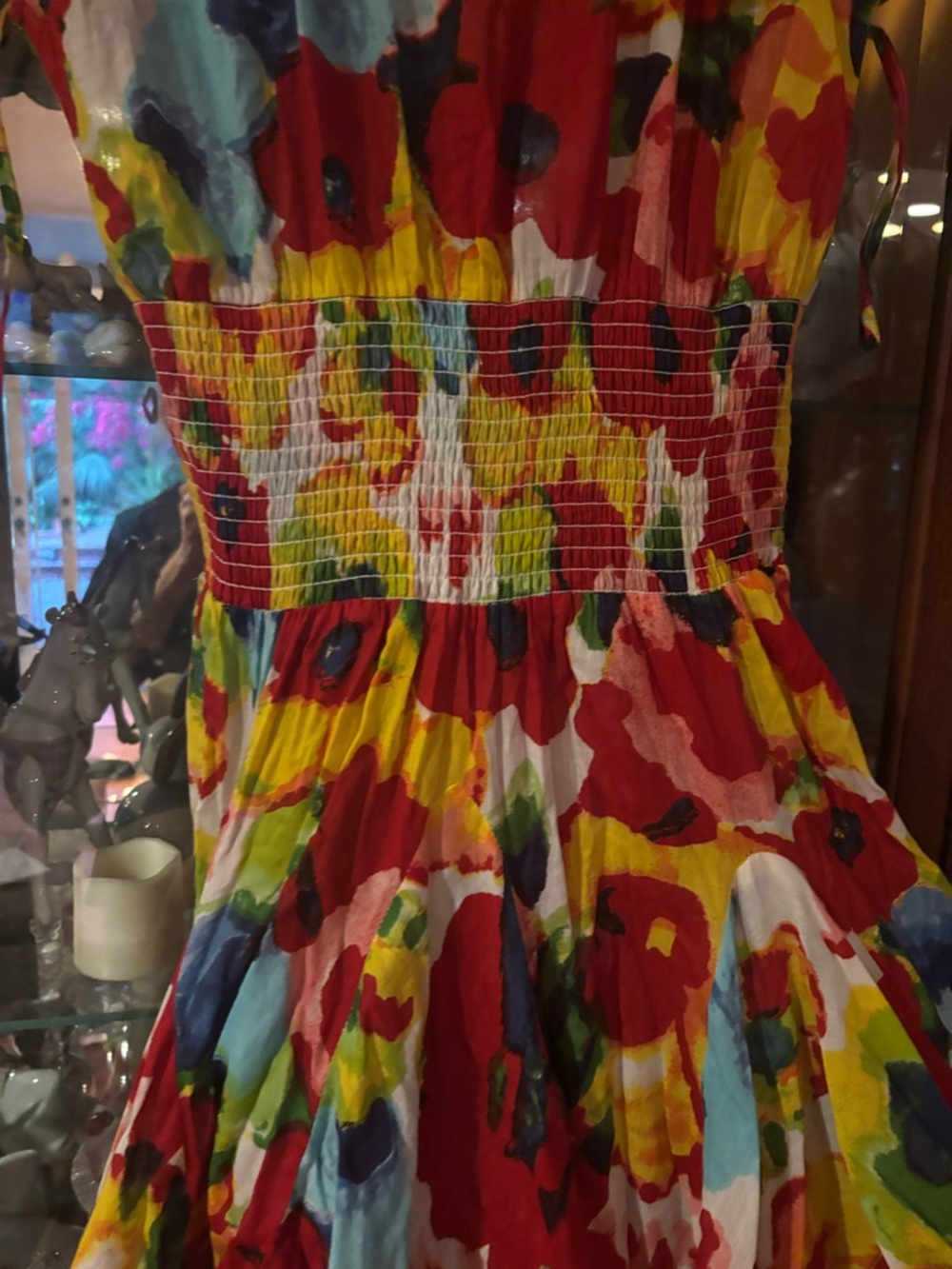 Grace Elements Colorful Floral Smocked Waist Dress | Size medium - Picture 5 of 15